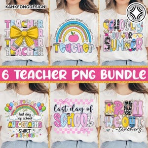Best Teacher Ever Png Bundle, Teacher&#39;s Day Png, Preppy Teacher Png, Last Day Of School Png, Teacher Life Png, Teacher Appreciation Gift