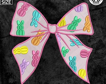 Lente coquette borduurontwerp, paasdag borduurontwerp, bunny coquette borduurontwerp, Instant Download