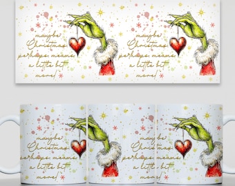 Retro Christmas Thief Eww People 11oz Mug Wrap PNG, Mean Guy Xmas Quote Mug Design, Funny Holiday Movie Mug PNG