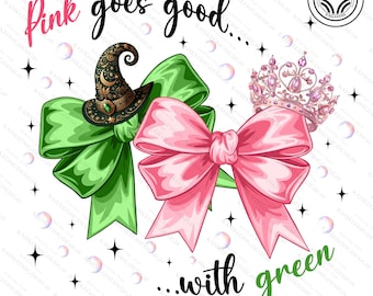 Witch Pink And Green Png, Witch Glitter Png, Changed For Good Png, Wizard Movie Fan, Pink Goes Good With Green Png