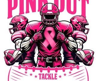 Breast Cancer Football Pink Out Png, Sport Breast Cancer Png, Pink Ribbon Png, Sport Pink Out Shirt Design, American Football Png
