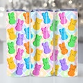 Pastel Easter Bunny 20oz Skinny Tumbler Wrap Png, Easter Peeps Tumbler PNG, Cute Easter Tumbler Wrap Png, Chilling With My Peeps Png