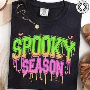 Trendy Spooky Season Halloween Png, Drip Spooky Vibes Png, Neon Bat Sublimation Design, Halloween Scary Shirt Design, Neon Halloween Png