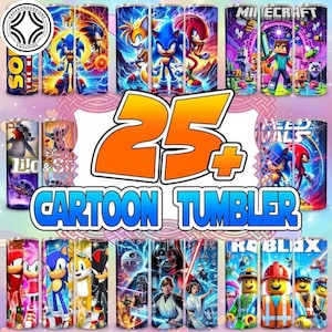 25+ Cartoon Movie Characters Tumbler Wrap PNG Bundle, Superhero Tumbler 20Oz Wrap Png, Holiday Movie 20Oz Tumbler PNG, Digital Download