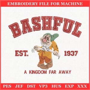 Desenho de Bordado do Reino Mágico, Arquivo de Bordado de Um Reino Muito Distante, Desenho de Bordado dos Sete Anões, Bordado do Melhor Dia de Todos os Anões