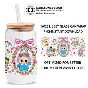 Trending Cartoon 16oz Glass Can Wrap, Cartoon 16 oz Glass Can Png, 16 oz Libbey Glass Can Wrap, 16 oz Tumbler Wrap Png, Sublimation Design