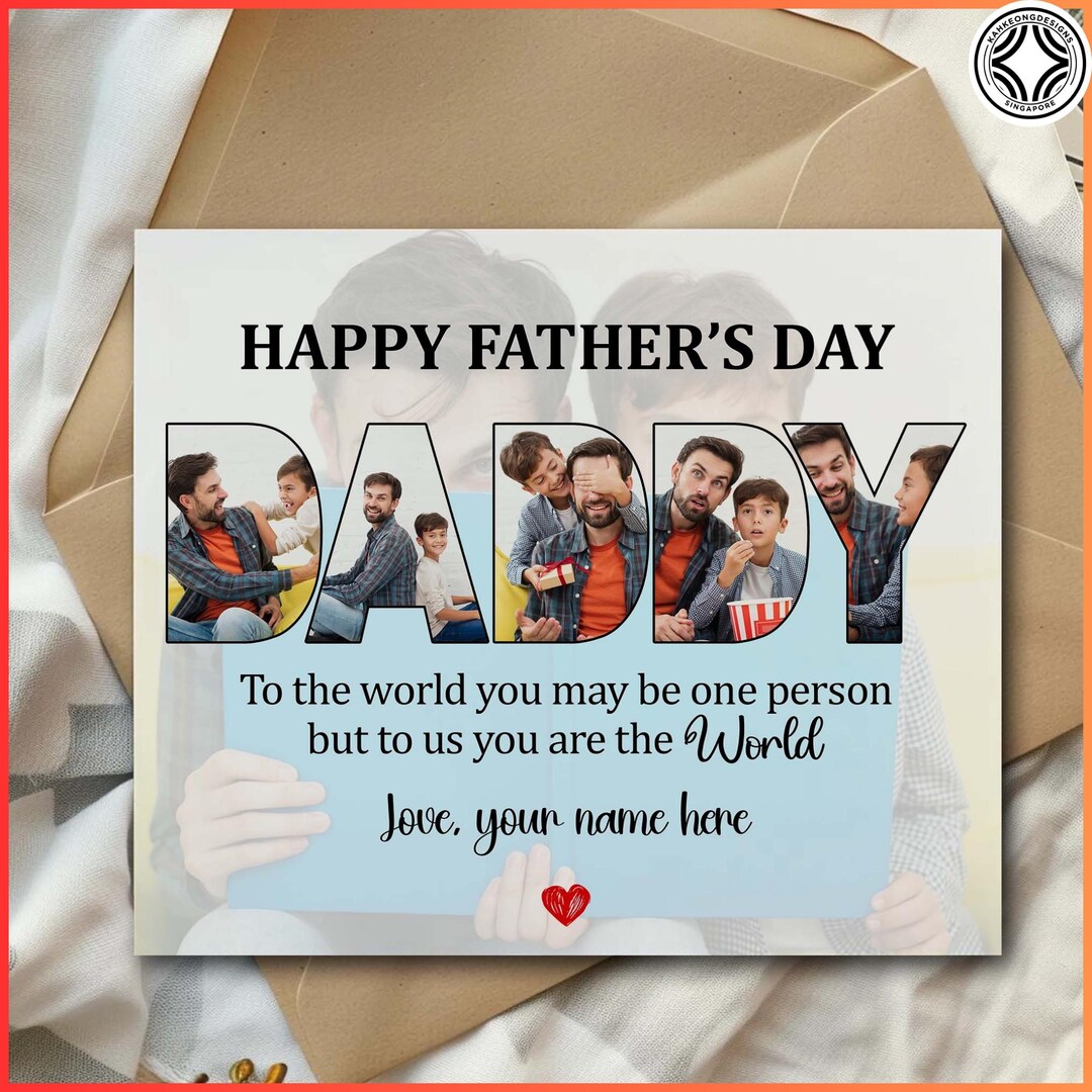 Customize Daddy Pictures Canva Template, Happy Father’s Day Png, Gift ...