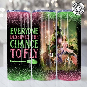 Musical Movie 2024 20oz Skinny Tumbler Wrap Png, Defying Gravity 20oz Coffee Tumbler Wrap Png, Witches Movie Tumbler Wrap Png