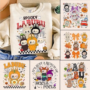 6 Cute Spooky Doll Monster Characters Bundle Png, Monster Doll Horror Png, Pumpkin Doll For Kids Girls Png, Doll Cartoon Halloween Png