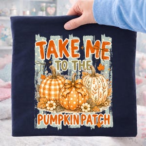 Retro Stripes Floral Take Me To The Pumpkin Patch Png, Striped Fall Sublimation Design, Girly Halloween Shirt Design, Autumn Boutique PNG