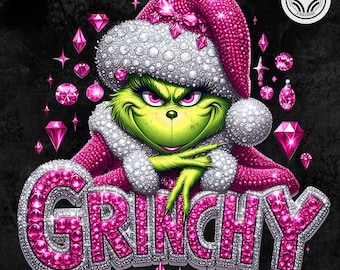 Pink Rhinestone Christmas Png, Merry Christmas Png, Pink Xmas Holiday, Gemstone Mean Guy Christmas Movies Png, Faux Rhinestone Xmas Clipart