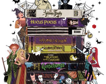 Halloween Movies VHS Png, 90s Style Retro Vintage Halloween png, Halloween Characters, Funny Halloween , Halloween Horror, Sublimation File
