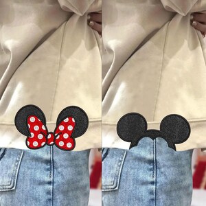 Valentine Cartoon Mouse Embroidery Design, Valentine Couple Side Bow Embroidery Design, Valentine Day Applique Embroidery Design