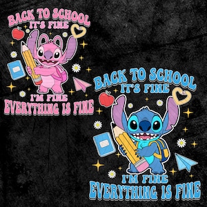 Lustige Kinder zurück in die Schule Png, Blau Alien Charakter Png, Retro Jungen Mädchen Erster Schultag Cartoon Png, Trendy Lehrer Shirt Design