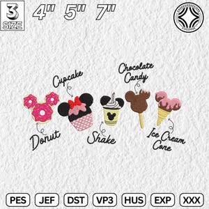 Magic Kingdom Embroidery Design, Magical Park Snacks Embroidery Design, Food Lover Embroidery File, Family Vacation Design