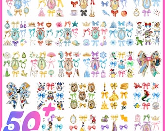 Paquete de dibujos animados de lazo de coqueta PNG, lazo de princesa coqueta PNG, princesa PNG, camisa de lazo de castillo mágico de princesa PNG, viaje familiar PNG,