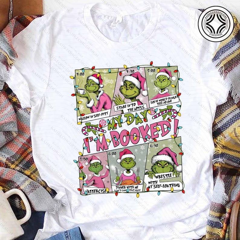 My Day I'm Booked Png, Character Xmas PNG, Christmas Character Png