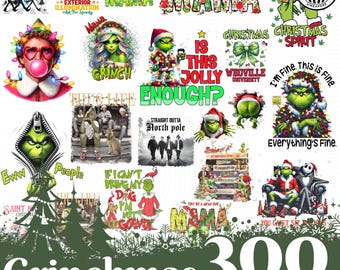 300 Christmas PNG Bundle, Christmas Mean Guy Png, Pink Christmas Png, Bougie Ouside Design, Christmas Character Png