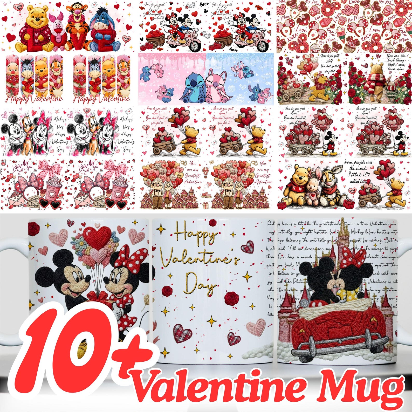 Valentine Mug Wrap Bundle, Valentines Day Mug Wrap Sublimation Designs ...