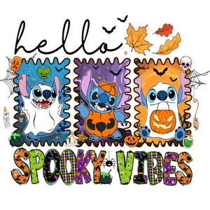 Hello Spooky Vibes Cartoon Blue Alien Png, Fall Movie Blue Alien Character Pumpkin Png, Fall Vibes Png, Pumpkin Spice Png, Coquette Autumn