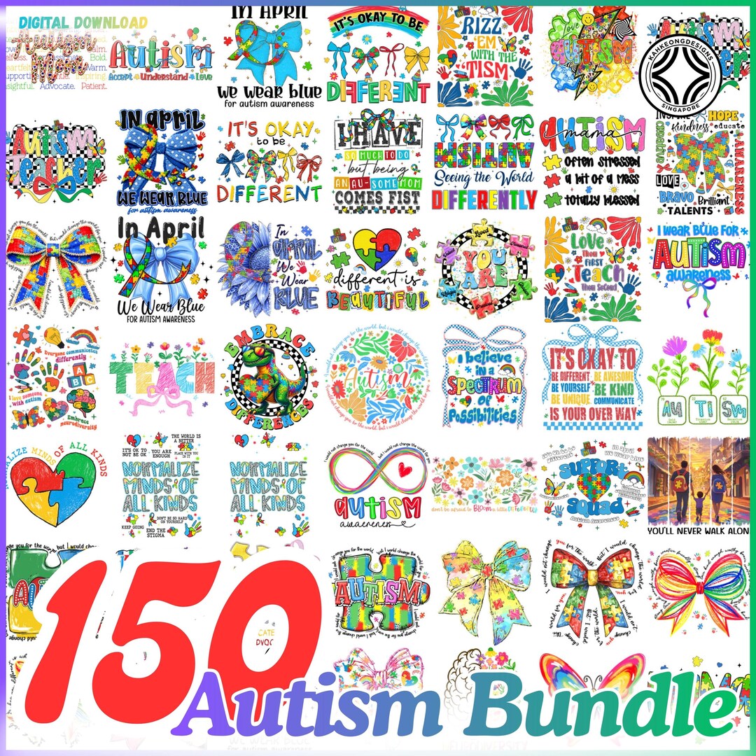 Autism Awareness Bundle (digital Download) – 150 Designs - Etsy