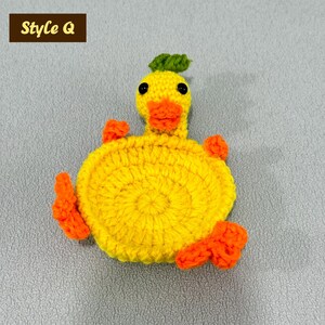 Adorable Crochet Critter Coaster, Handmade Coaster, Cute Drink Mat, Housewarming Gift, Office Desk Decor, Fox Frog Hippo Turtle Coaster Style Q