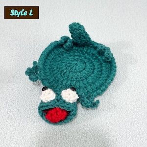 Adorable Crochet Critter Coaster, Handmade Coaster, Cute Drink Mat, Housewarming Gift, Office Desk Decor, Fox Frog Hippo Turtle Coaster Style L