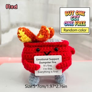 Adorable Emotional Support Dumpster Fire,Funny Work Gift,Interesting Gifts,Gifts for colleagues,Office decorations,Positive Office Gifts Red