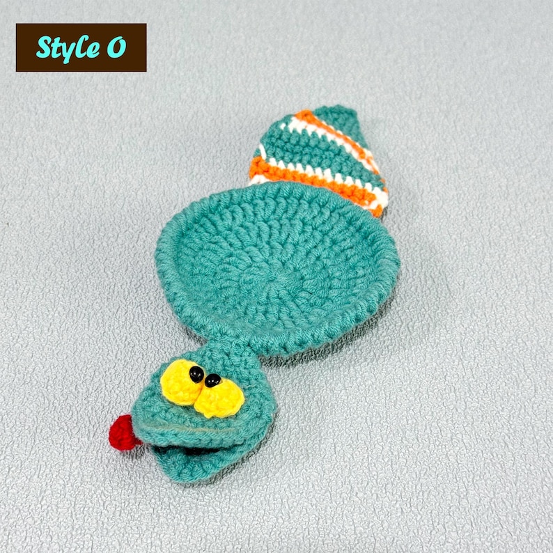 Adorable Crochet Critter Coaster, Handmade Coaster, Cute Drink Mat, Housewarming Gift, Office Desk Decor, Fox Frog Hippo Turtle Coaster Style O