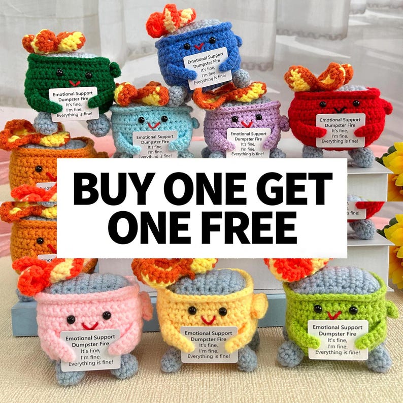 Adorable Emotional Support Dumpster Fire,Funny Work Gift,Interesting Gifts,Gifts for colleagues,Office decorations,Positive Office Gifts Random color