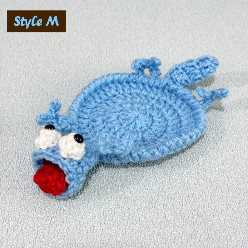 Adorable Crochet Critter Coaster, Handmade Coaster, Cute Drink Mat, Housewarming Gift, Office Desk Decor, Fox Frog Hippo Turtle Coaster Style M