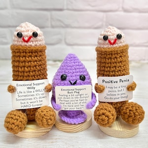 Funny & Adorable Emotional Support Butt Plug - Perfect Gag Gift for Laughter,Crochet Humor Gag Mature Gift Crochet Amigurumi Boyfriend
