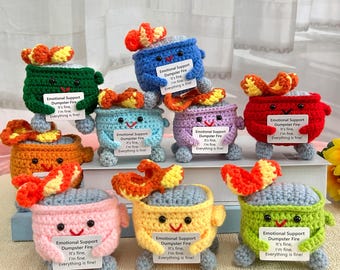 Adorable Emotional Support Dumpster Fire,Funny Work Gift,Interesting Gifts,Gifts for colleagues,Office decorations,Positive Office Gifts