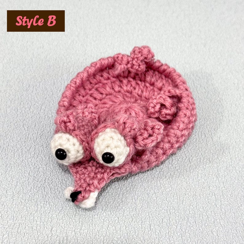 Adorable Crochet Critter Coaster, Handmade Coaster, Cute Drink Mat, Housewarming Gift, Office Desk Decor, Fox Frog Hippo Turtle Coaster Style B