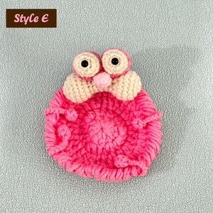 Adorable Crochet Critter Coaster, Handmade Coaster, Cute Drink Mat, Housewarming Gift, Office Desk Decor, Fox Frog Hippo Turtle Coaster Style E