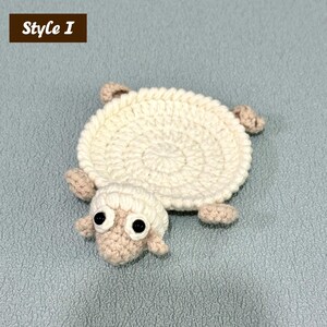 Adorable Crochet Critter Coaster, Handmade Coaster, Cute Drink Mat, Housewarming Gift, Office Desk Decor, Fox Frog Hippo Turtle Coaster Style I