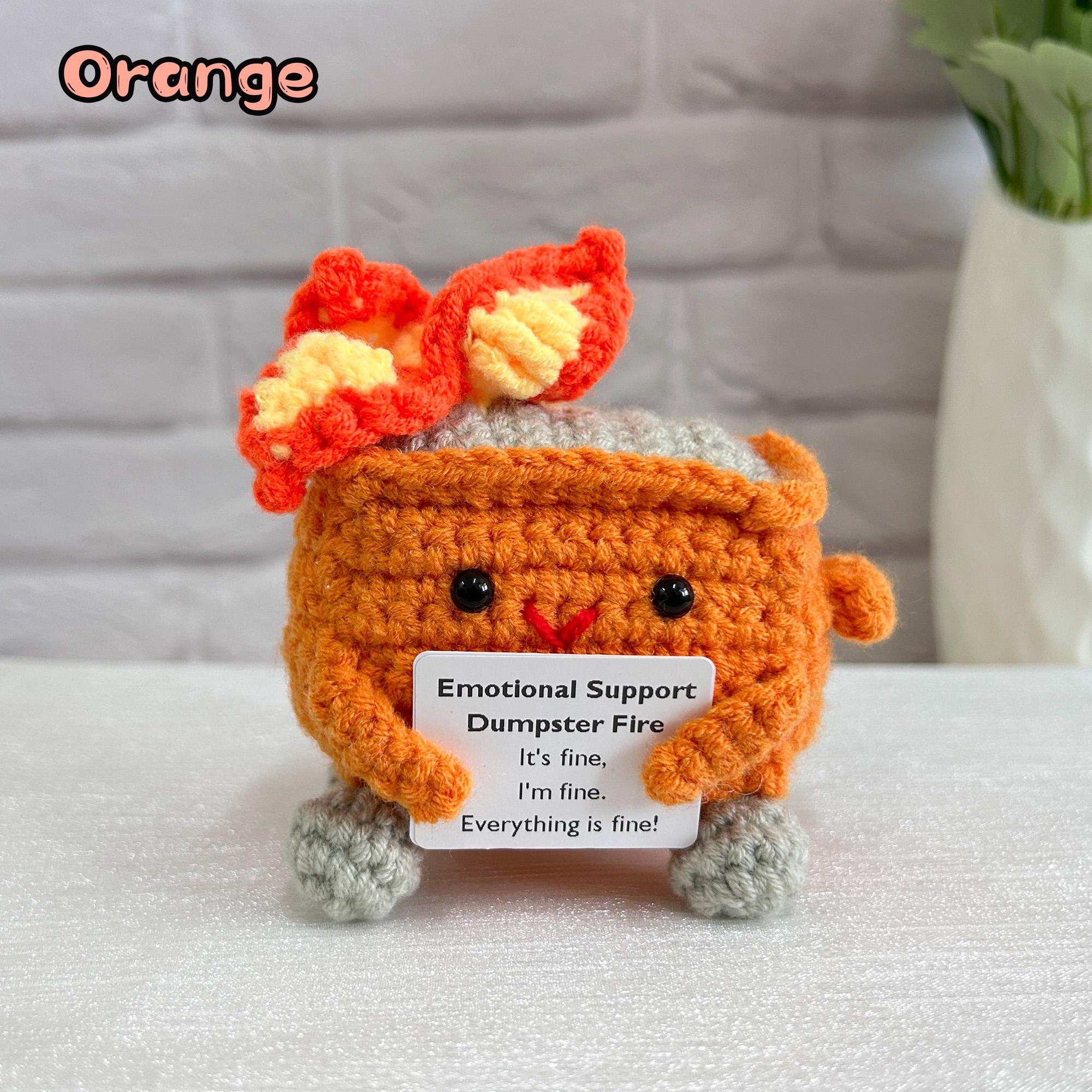 Crochet Trash Can,Burning Trash Can,Thank you for Supporting Me,Emotional Support Dumpster Fire,I&#39;m fine,InterestingGift,Back to school gift