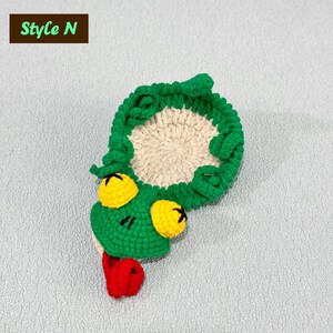 Adorable Crochet Critter Coaster, Handmade Coaster, Cute Drink Mat, Housewarming Gift, Office Desk Decor, Fox Frog Hippo Turtle Coaster Style N