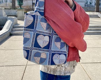 【Your lovable】Lovable Velvet Quilting Heart Bag Sm Zipper Pouch w/Heart-Dk Grey-4x6