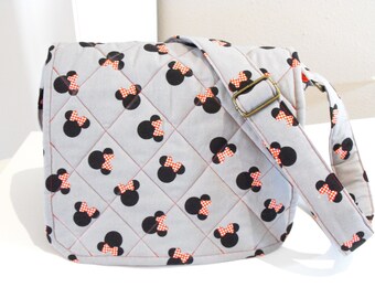 Quilted Disney messenger bag with adjustable strap