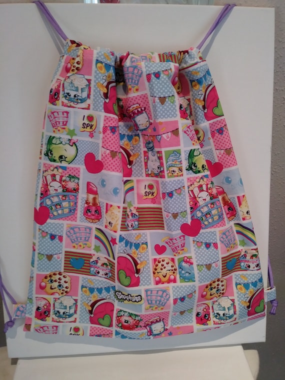 Personalised Shopkins Canvas Drawstring Bag