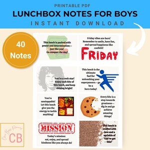 Boy's Lunchbox Notes: Motivational Cards for Kids (Digital Download)