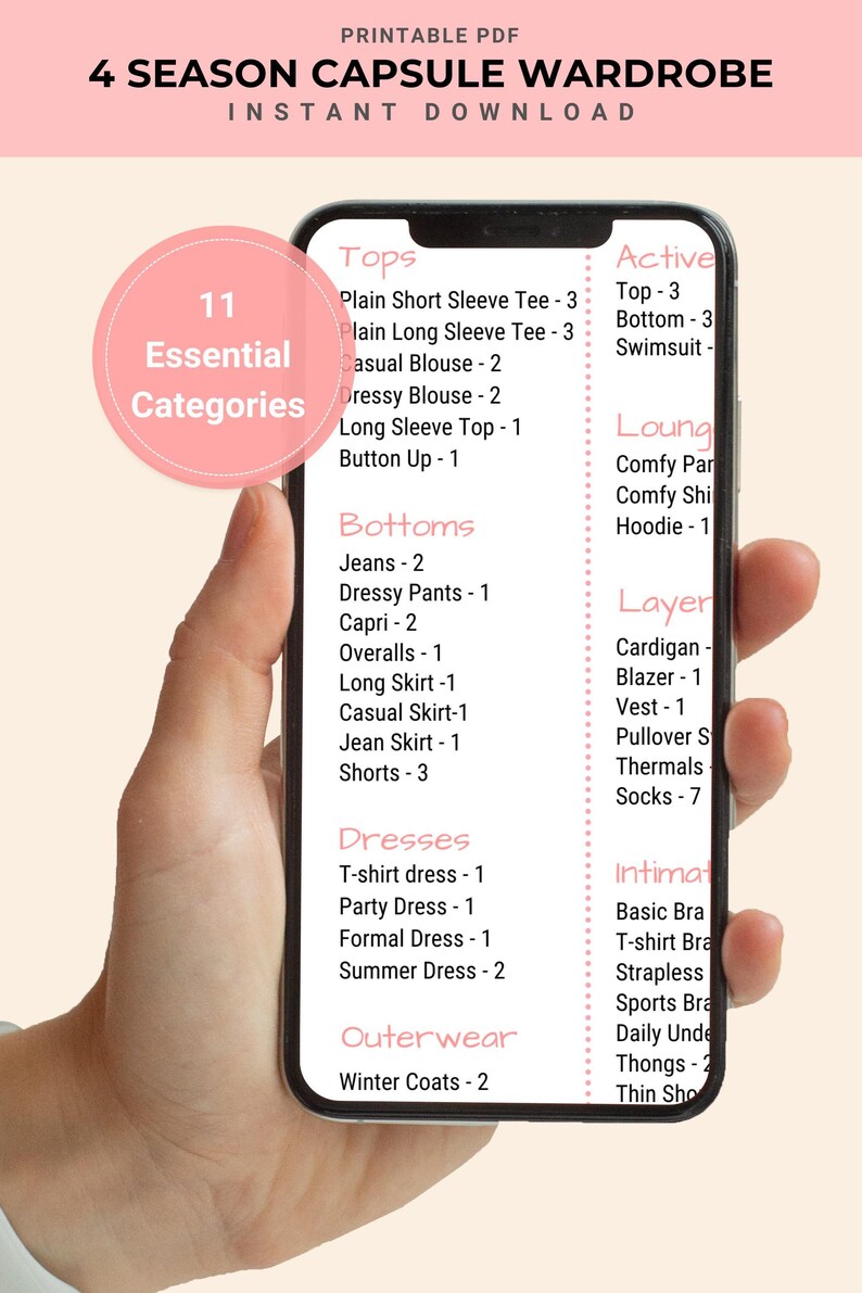 4-Season Capsule Wardrobe Planner, Minimalist Fashion Guide (Digital Download) image 10