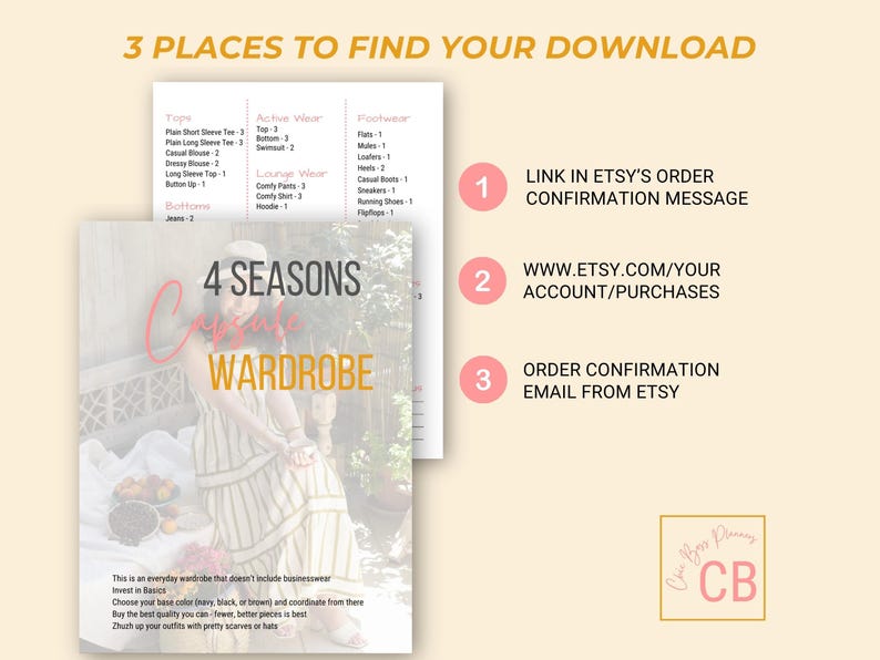 4-Season Capsule Wardrobe Planner, Minimalist Fashion Guide (Digital Download) image 7