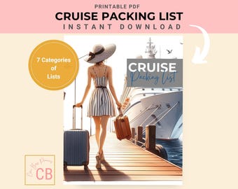 Cruise Packing List, 3-Page Vacation Checklist (Digital Download)