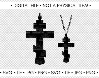 Orthodox Cross SVG Clipart – Three Bar Pectoral Design (Digital Download)