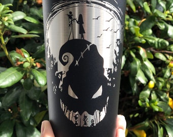 Tumbler Double Walled 20oz Nightmare Before Christmas Coffee Tumbler Engraved Tumbler