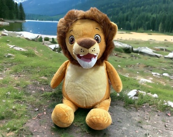 Embroidered Baby Gift, Lion Stuffed Animal, Monogrammed, Plush Soft Toy, Keepsake, Newborn Gift