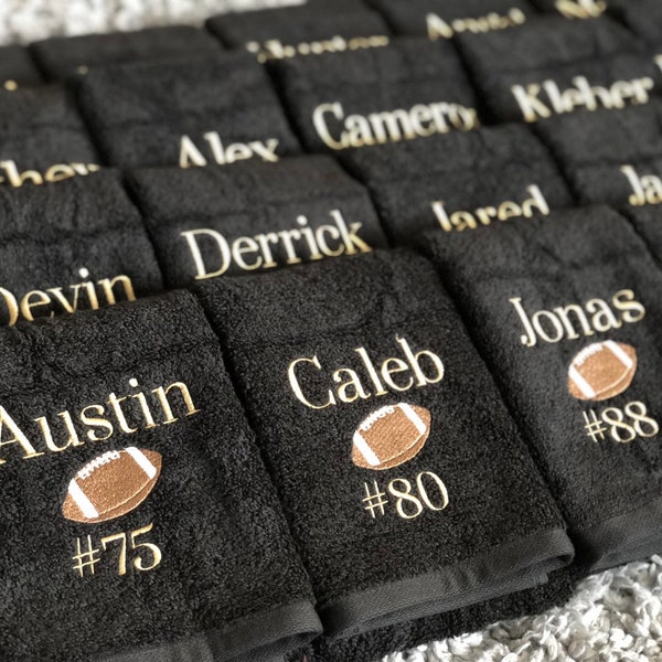 Sweat Towel, Personalized Embroidered Towel, School Sports, Basketball, Football, Volleyball, Soccer, Baseball, Tennis, Hockey, Raquetball