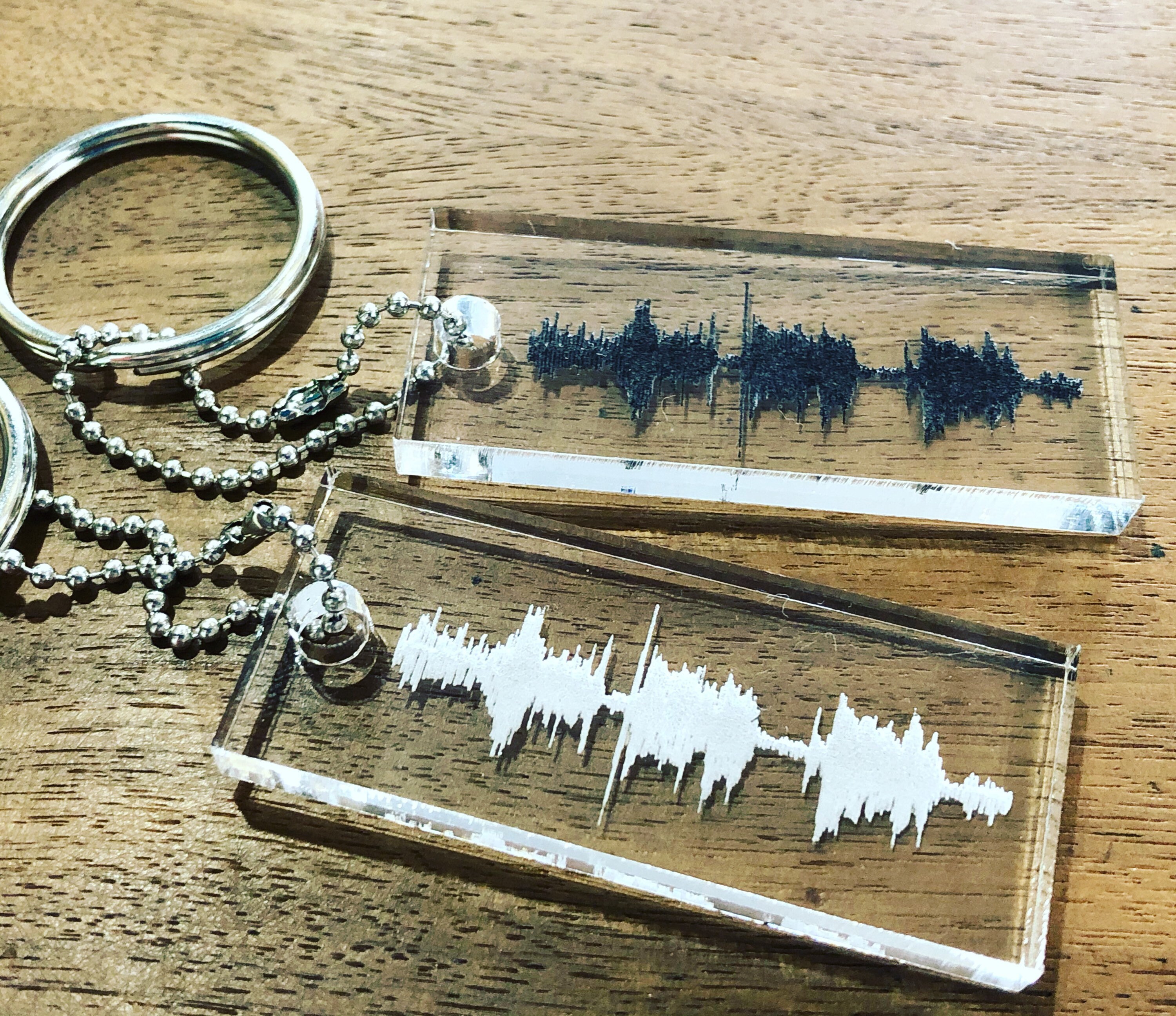 Custom Acrylic Keychain Sound Wave Key Fob Personalized Gift Etsy
